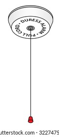 A ceiling-mounted duress alarm.