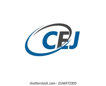 CEJ letter creative modern elegant swoosh logo design