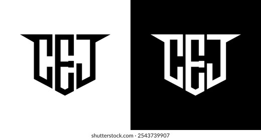Diseño de logotipo de letra CEJ con fondo blanco en ilustrador, estilo de superposición de fuente de alfabeto moderno de logotipo de Vector, diseños de caligrafía para logotipo, póster, invitación, etc.
