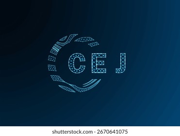 Diseño de Vector de logotipo de letra polivinílica baja CEJ. Diseño de logotipo de poliéster inferior CEJ. Diseño único del logotipo de baja poli de CEJ.