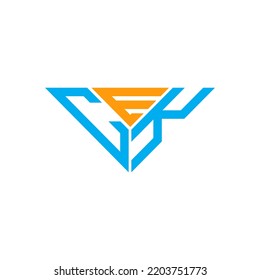 CEK letter logo creative design with vector graphic, CEK simple and modern logo in triangle shape.
