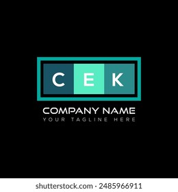 CEK letter logo design on black background. CEK creative initials letter logo concept. CEK letter design.
