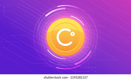 CEL coin cryptocurrency concept banner background.