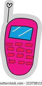 Cel Phone kids drawing. Vector