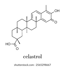 Celastrol plant extract molecule. Skeletal formula.
