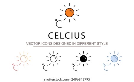 Celcius icon design with white background stock illustration