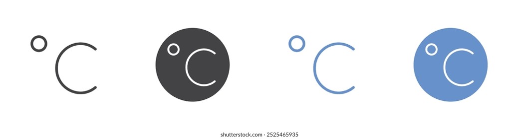 Celcius icon Thin outline art symbol