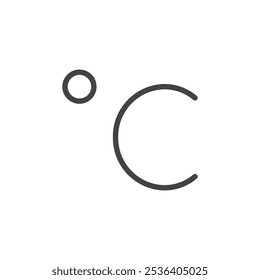 Celcius icon Thin outline art symbol