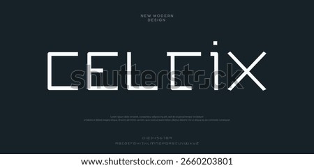 Celcix  Elegant awesome alphabet letters font and number. unique serif font. Classic Lettering Minimal Fashion Designs. Typography fonts regular uppercase and lowercase. vector illustration