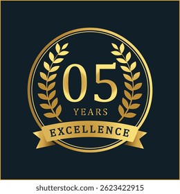 Celebrate 15 years of excellence with this premium golden anniversary badge. Featuring a rich gold foil texture and elegant laurel wreaths, this vector badge is perfect for commemorating corporate ac