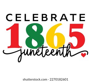 Celebrate 1865 Juneteenth SVG, Black History Month Quotes, Black HistoryT-shirt, African American SVG File For Cricut, Silhouette svg