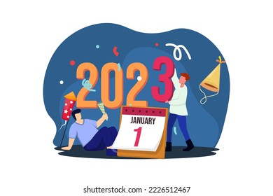 Celebrate 2023 New Year Flat Design