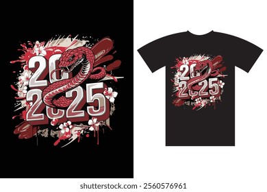 "Celebrate 2025 in style with a bold and festive Happy New Year T-shirt design! Featuring vibrant typography, fireworks, and celebratory elements, this design is perfect for ringing in the new year wi