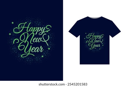 Celebrate 2025 in style with this vibrant and modern "Happy New Year 2025" typography t-shirt. Happy New Year 2025 T-Shirt combo vector illustration Typography Quotes Design for t shirt,