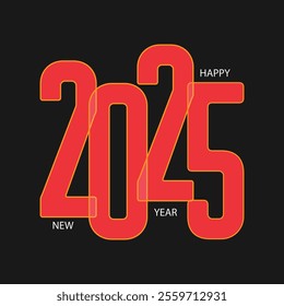 Celebrate 2025 with style! A vibrant and festive Happy New Year design, perfect for cards, banners, and holiday-themed projects to welcome the year ahead with joy.