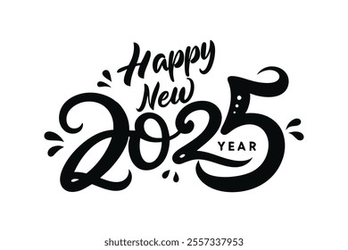 Celebrate 2025 with this vibrant "happy new year" vector design! Perfect for festive cards, posters, and decorations. Editable, high-quality graphic for all your creative projects.