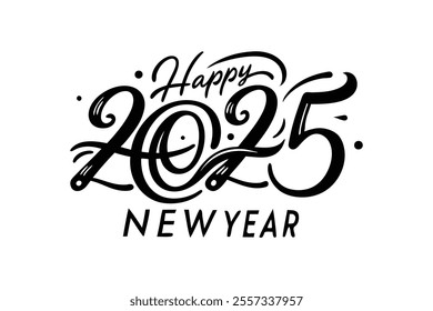 Celebrate 2025 with this vibrant "happy new year" vector design! Perfect for festive cards, posters, and decorations. Editable, high-quality graphic for all your creative projects.