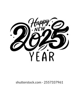 Celebrate 2025 with this vibrant "happy new year" vector design! Perfect for festive cards, posters, and decorations. Editable, high-quality graphic for all your creative projects.