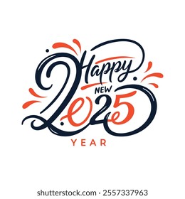 Celebrate 2025 with this vibrant "happy new year" vector design! Perfect for festive cards, posters, and decorations. Editable, high-quality graphic for all your creative projects.