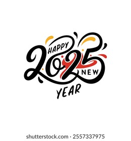 Celebrate 2025 with this vibrant "happy new year" vector design! Perfect for festive cards, posters, and decorations. Editable, high-quality graphic for all your creative projects.