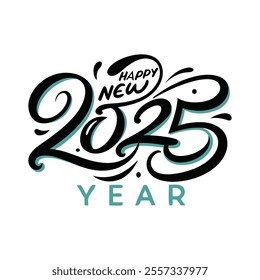 Celebrate 2025 with this vibrant "happy new year" vector design! Perfect for festive cards, posters, and decorations. Editable, high-quality graphic for all your creative projects.