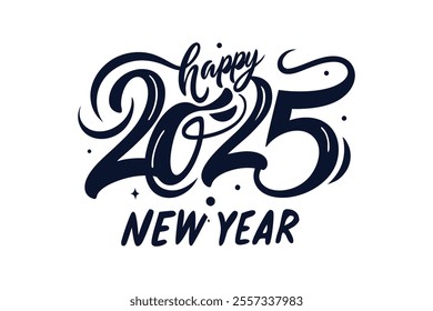 Celebrate 2025 with this vibrant "happy new year" vector design! Perfect for festive cards, posters, and decorations. Editable, high-quality graphic for all your creative projects.