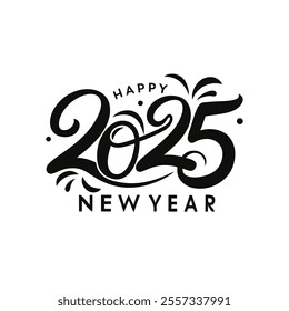 Celebrate 2025 with this vibrant "happy new year" vector design! Perfect for festive cards, posters, and decorations. Editable, high-quality graphic for all your creative projects.