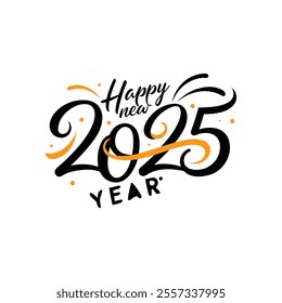 Celebrate 2025 with this vibrant "happy new year" vector design! Perfect for festive cards, posters, and decorations. Editable, high-quality graphic for all your creative projects.