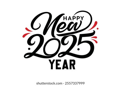 Celebrate 2025 with this vibrant "happy new year" vector design! Perfect for festive cards, posters, and decorations. Editable, high-quality graphic for all your creative projects.