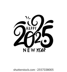 Celebrate 2025 with this vibrant "happy new year" vector design! Perfect for festive cards, posters, and decorations. Editable, high-quality graphic for all your creative projects.