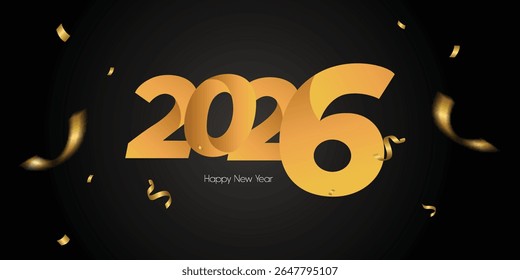 Celebrate 2026: New Year's Design, Gold Numbers, Festive Background, Party Graphics, Holiday Celebration