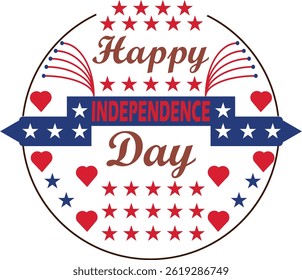 Celebrate 4th July Independence Day with a patriotic USA flag vector illustration featuring stars and vintage design elements for this American holiday