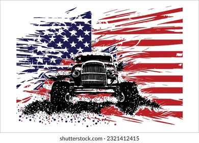 Celebre el 4 de julio con la bandera Mini Truck Distress, que incluye la emblemática bandera de Estados Unidos. Este diseño impactante muestra un mini camión en problemas adornado con el símbolo patriótico.