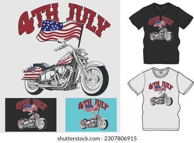  Feiern Sie am 4. Juli mit einem patriotischen Motorradfahrer, The Ultimate Collection of Independence Day T-Shirt Designs