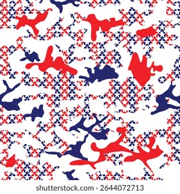 Celebrate 4th of July with this vibrant USA camouflage seamless pattern! Perfect for T-shirts, scrapbooks, bookmarks, and decor