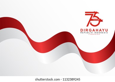 Celebrate 73 Tahun Indonesia Beautiful Wavy Stock Vector (Royalty Free ...