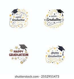 Celebrate achievements with a vibrant Happy Graduation T-shirt vector design