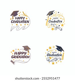 Celebrate achievements with a vibrant Happy Graduation T-shirt vector design