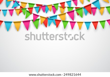 Celebrate background. Party colorful flags. Vector illustration. 