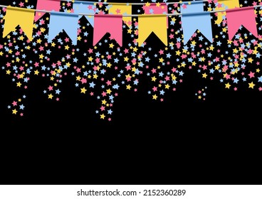Celebrate banner. A lot of cute colorful garland 