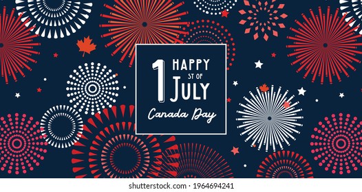 Celebrate banner of the national day of Canada. Happy independence day card and banner.