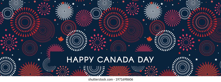 Celebrate banner of the national day of Canada. Happy independence day card and banner.