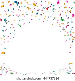 Celebrate Banner Party Flags Confetti Vector Stock Vector (Royalty Free ...