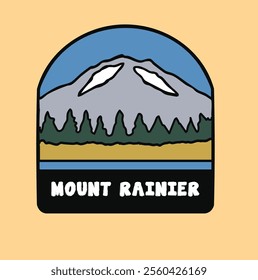 Celebrate the beauty of nature with this simple Mount Rainier badge design. Perfect for outdoor enthusiasts, travel souvenirs, and minimalist decor that captures adventure!