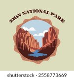 Celebrate the beauty of nature with this Zion National Park vintage badge design. Featuring iconic landscapes and retro aesthetics, it’s perfect for outdoor enthusiasts and park lovers alike!