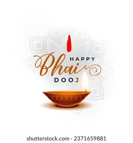 celebrate bhai dooj ocasion background for brother-sister relationship vector. Translation: Bhai dooj, it is a festival where bhai means brother and dooj means second day after new moon