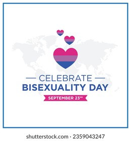 Celebrate bisexuality day greetings vector.