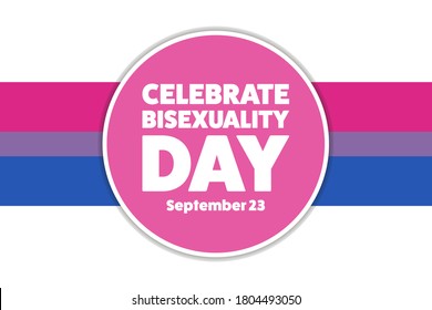 Celebrar el Día de la Bisexualidad. Concepto de vacaciones. Plantilla para fondo, banner, tarjeta, afiche con inscripción de texto. Ilustración del vector EPS10