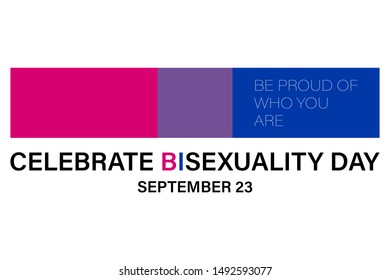 Celebrate Bisexuality Day is observed annually on September 23. This is a day for the bisexual community. Background, poster, greeting card, banner design. Vector EPS 10.