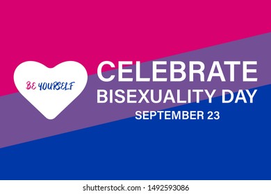 Celebrate Bisexuality Day is observed annually on September 23. This is a day for the bisexual community. Background, poster, greeting card, banner design. Vector EPS 10.